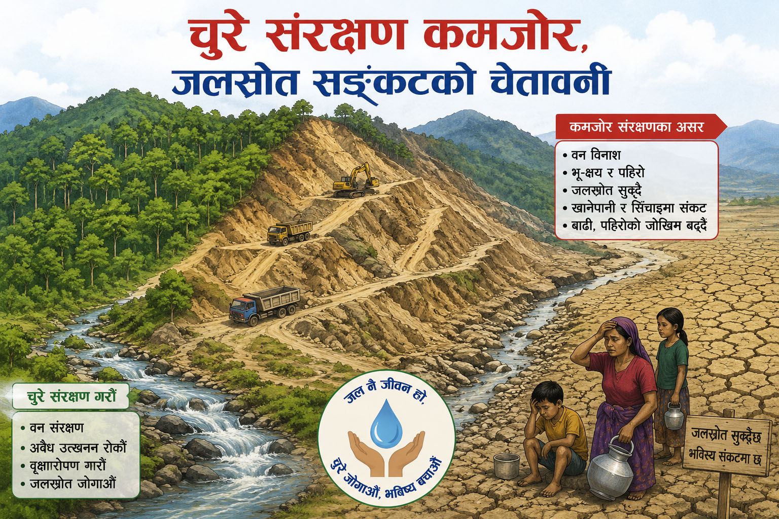 चुरे संरक्षण कमजोर, जलस्रोत सङ्कटको चेतावनी