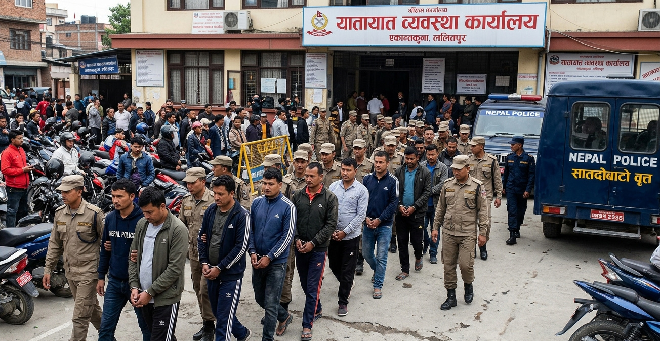 यातायात कार्यालय एकान्तकुनाबाट १५ बिचौलिया समातिए