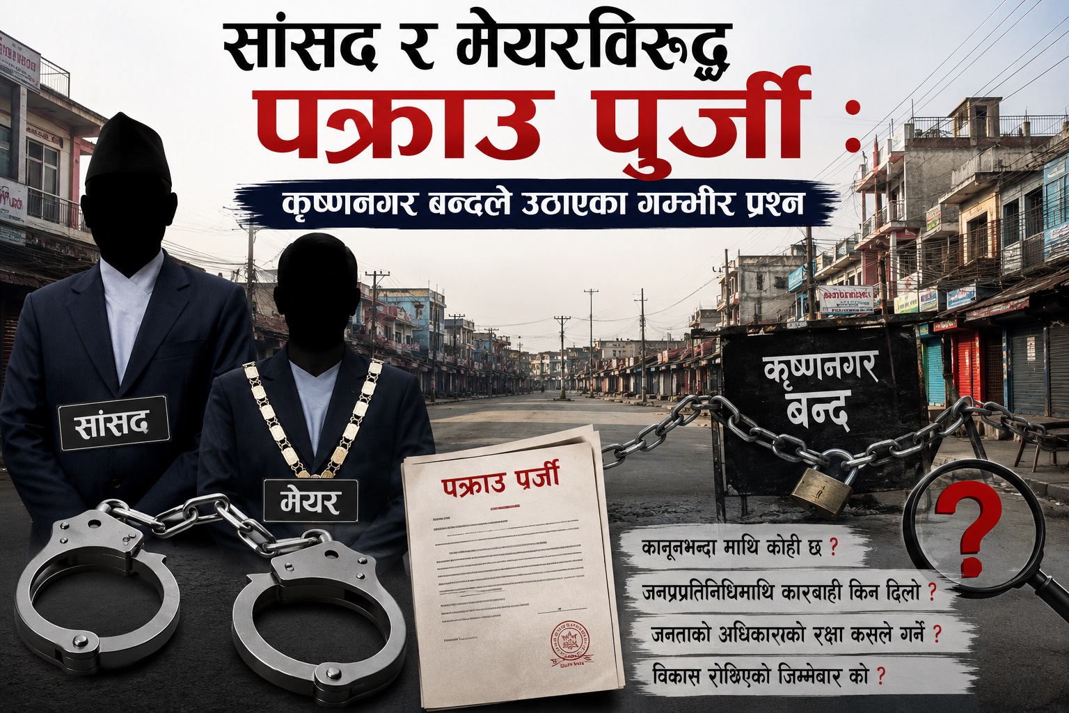 सांसद र मेयरविरुद्ध पक्राउ पुर्जी : कृष्णनगर बन्दले उठाएका गम्भीर प्रश्न